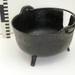Kettle from Venture Smith excavation after restoration at Pequot