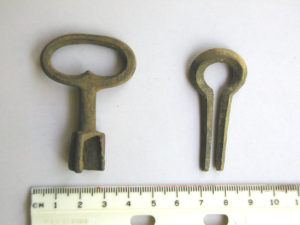 Mouth harp and key recovered from Venture Smith excavatio